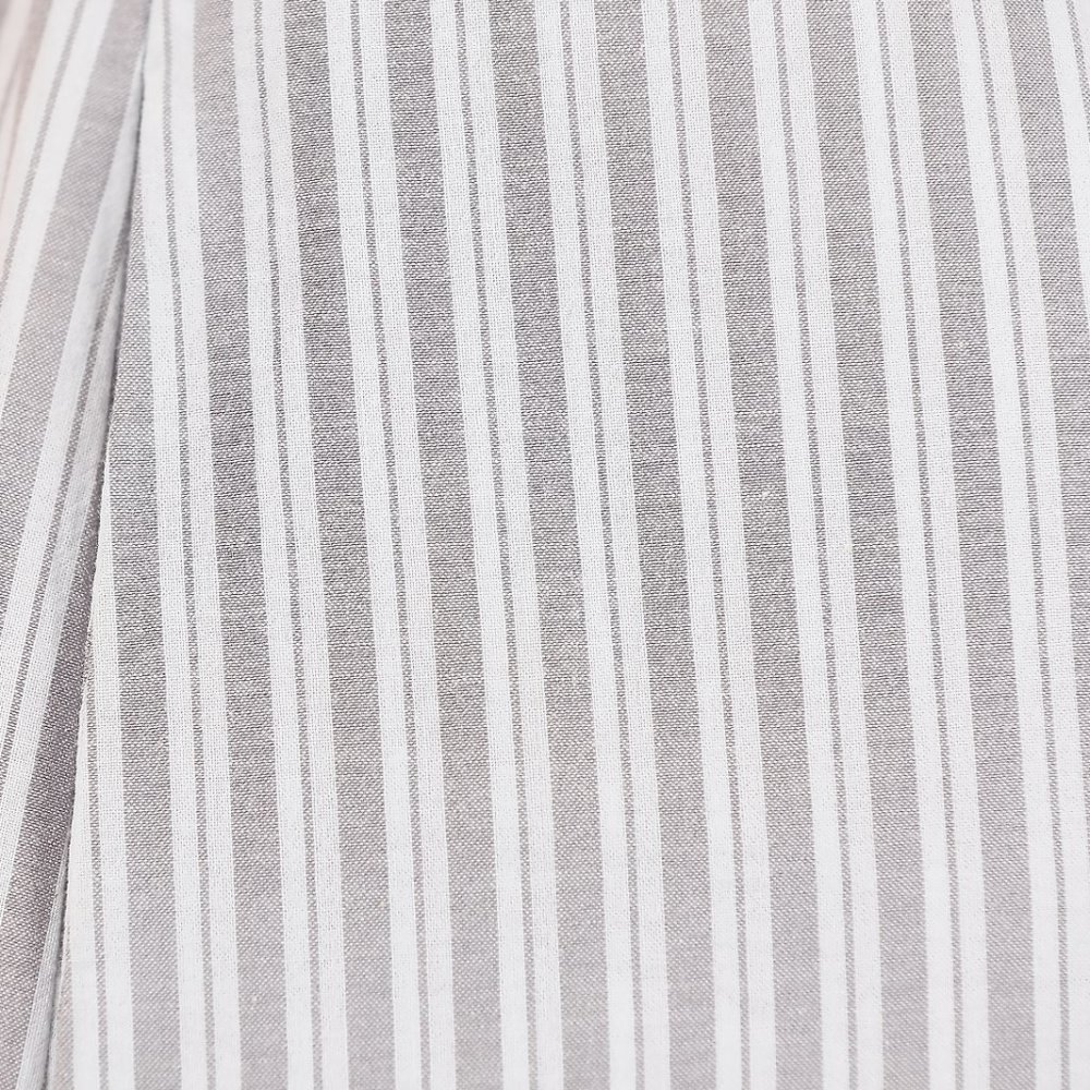 Breastfeeding Dress Cotton Gray Stripe Knee Length with Pockets and Zippers - Picture 7 of 7